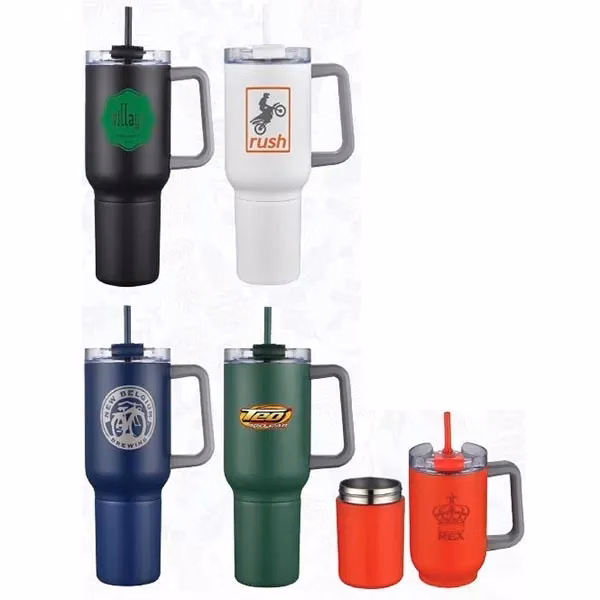 21 Oz. SipTek Dual Tumbler with Straw and Can Holder
