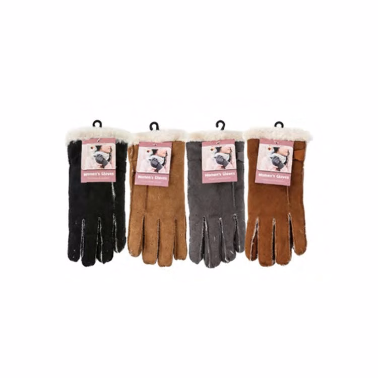 Women's Suede Gloves Assorted One Size