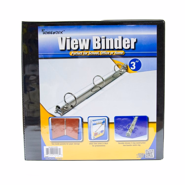 3" 3-Ring Binders - 2 Interior Pockets View Cover