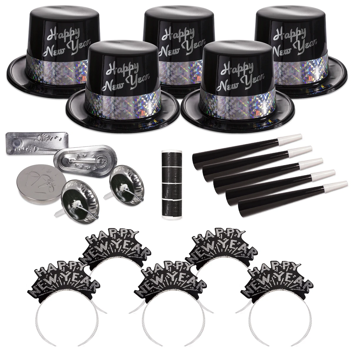 Silver and Ebony Fantasy New Year's Eve Party Kit for 50 1