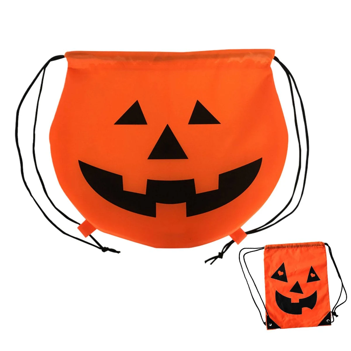 Custom Halloween Pumpkin Drawstring Bag 1