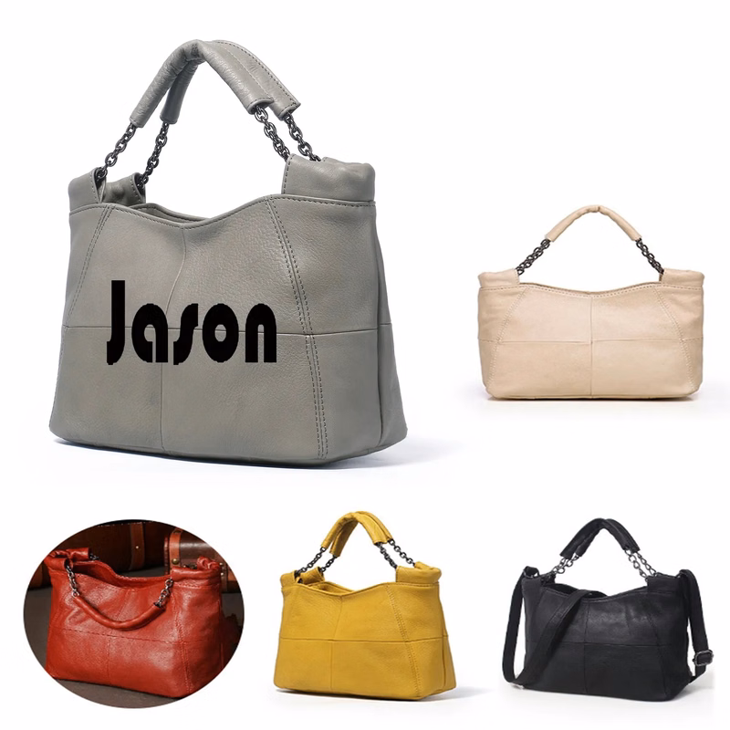 Genuine Leather Chain Handle Bag