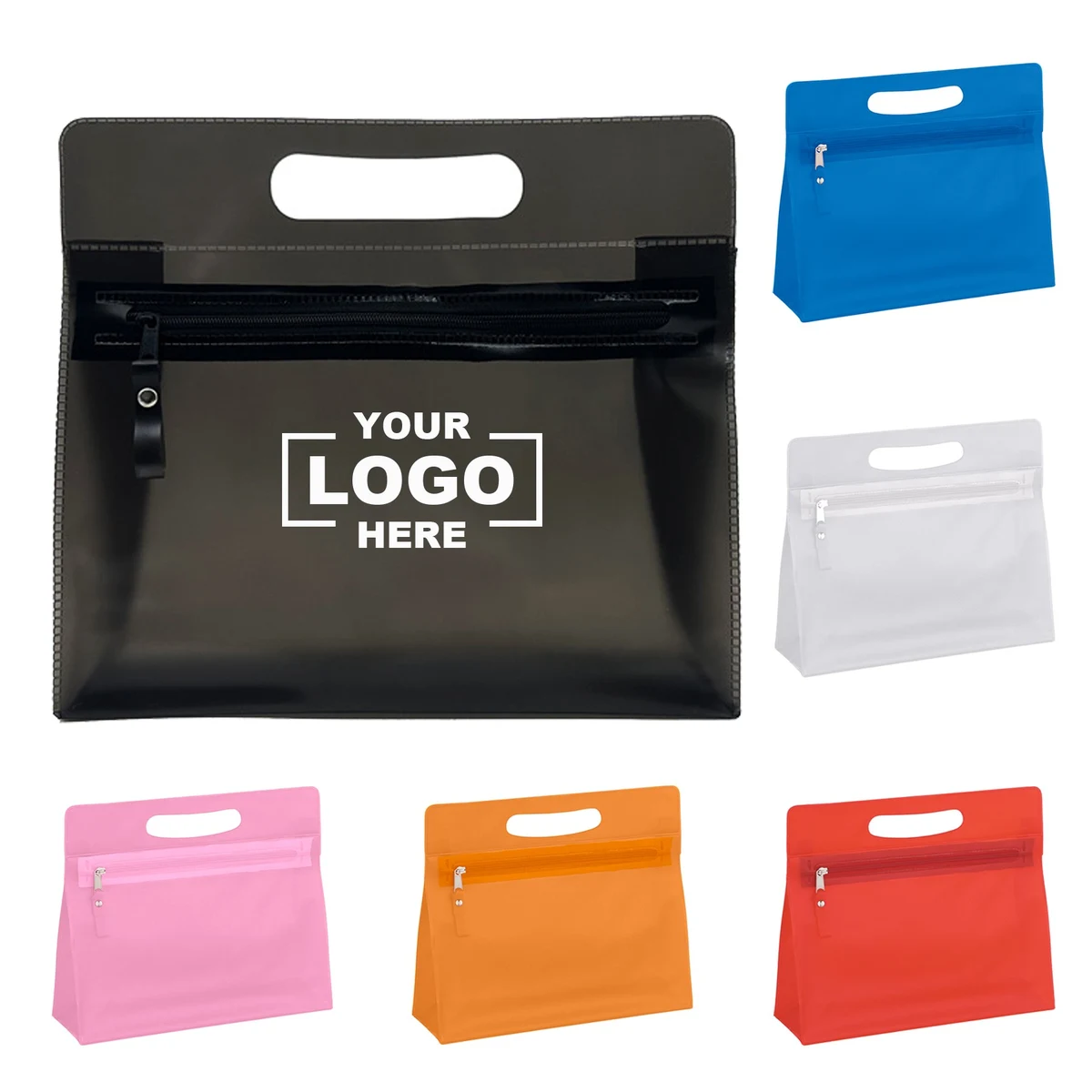 Clear PVC Makeup Bags with Cutout Handles 1