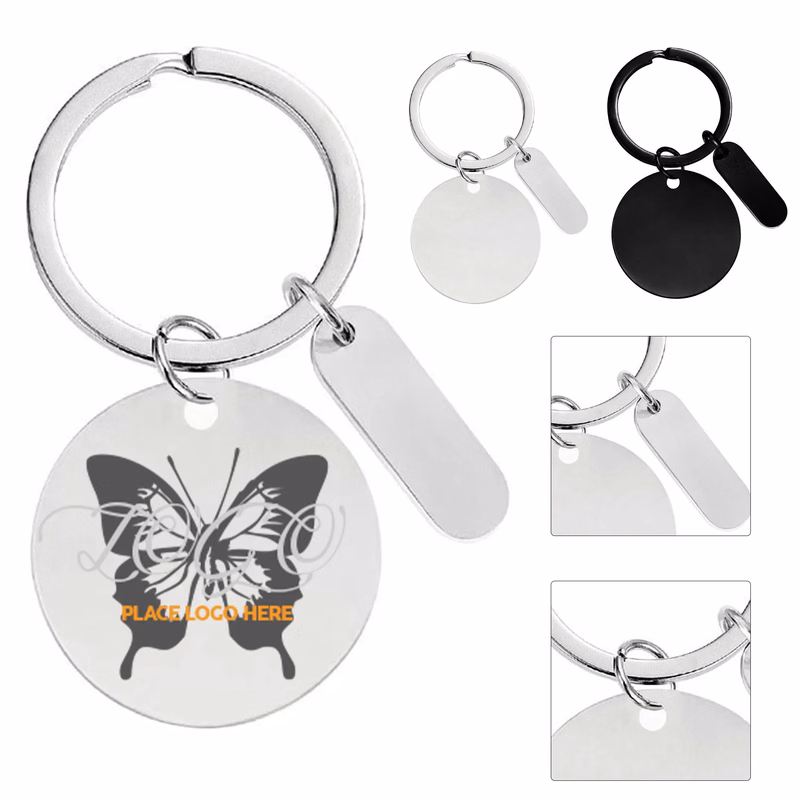 Stainless Steel Round Tag Keychain