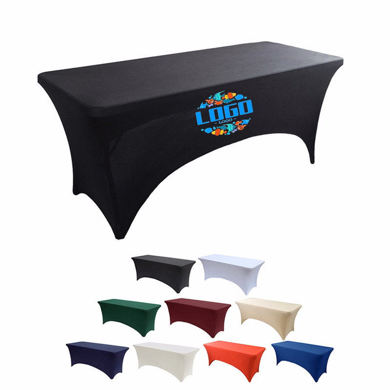 6FT Customized Polyester Tablecloth Elastic Table Cover