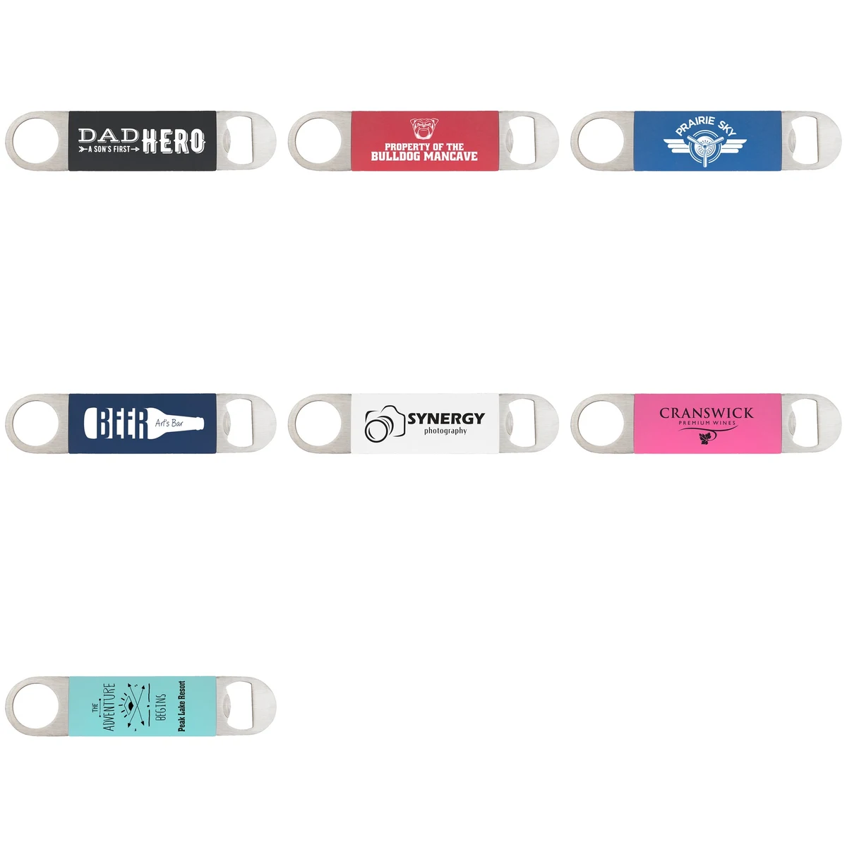 1 1/2" x 7" Bottle Opener with Silicone Grip 1