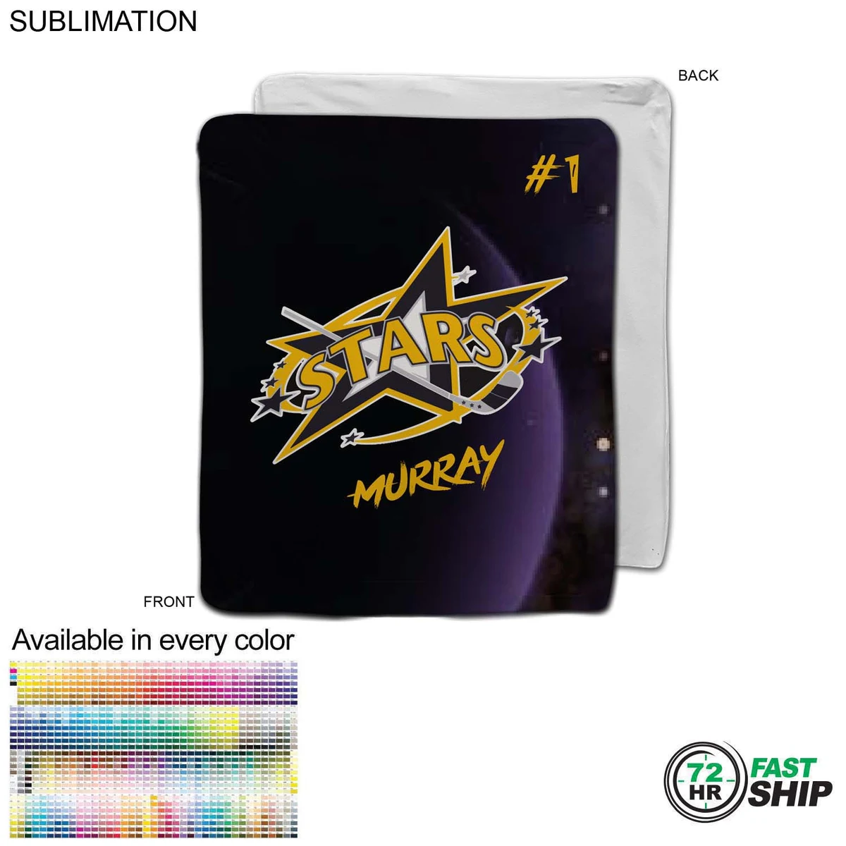 72 Hr Fast Ship - Team Blanket in Ultra Soft and Smooth Microfleece, 50x60, Couch size 1