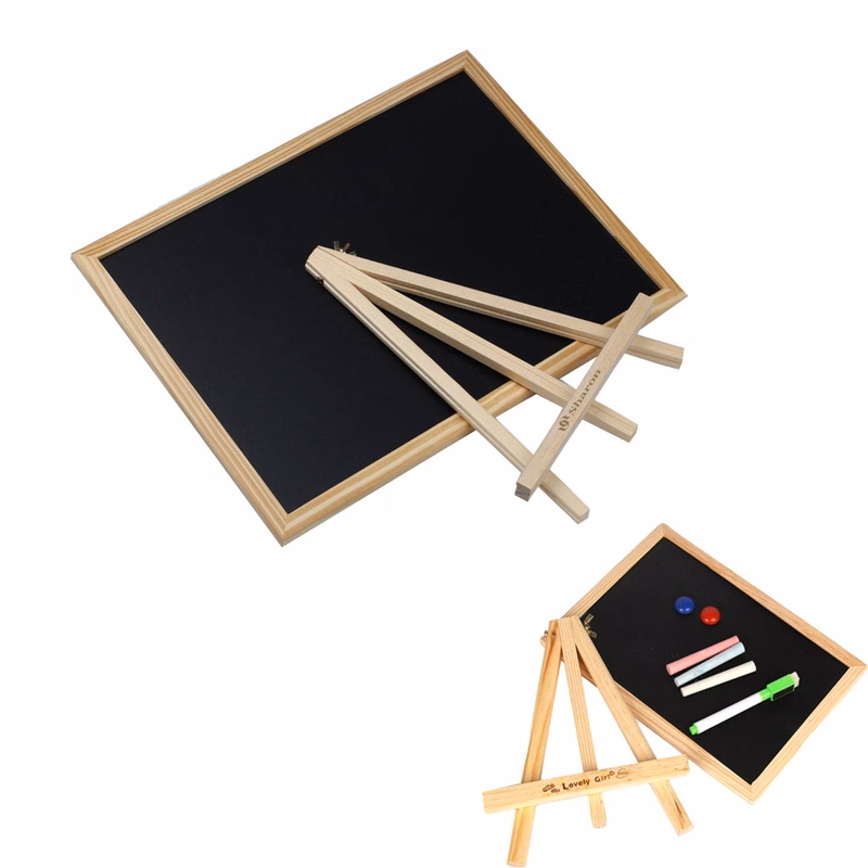 Small Blackboard Wooden Ornaments Display Cabinet