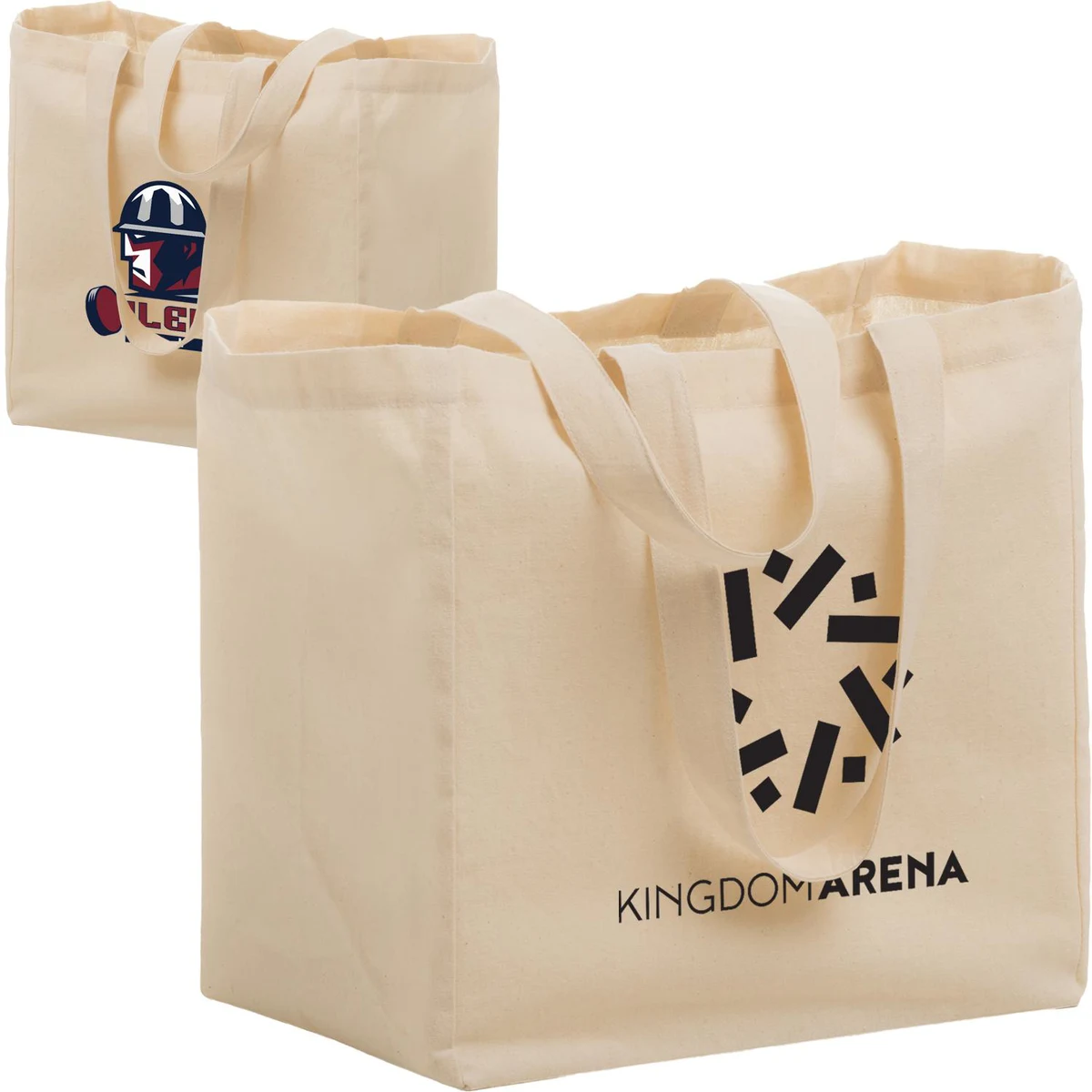 Premium 6 oz. Canvas Grocery Tote Bag w/ Gusset (12" x 13" x 8") 1