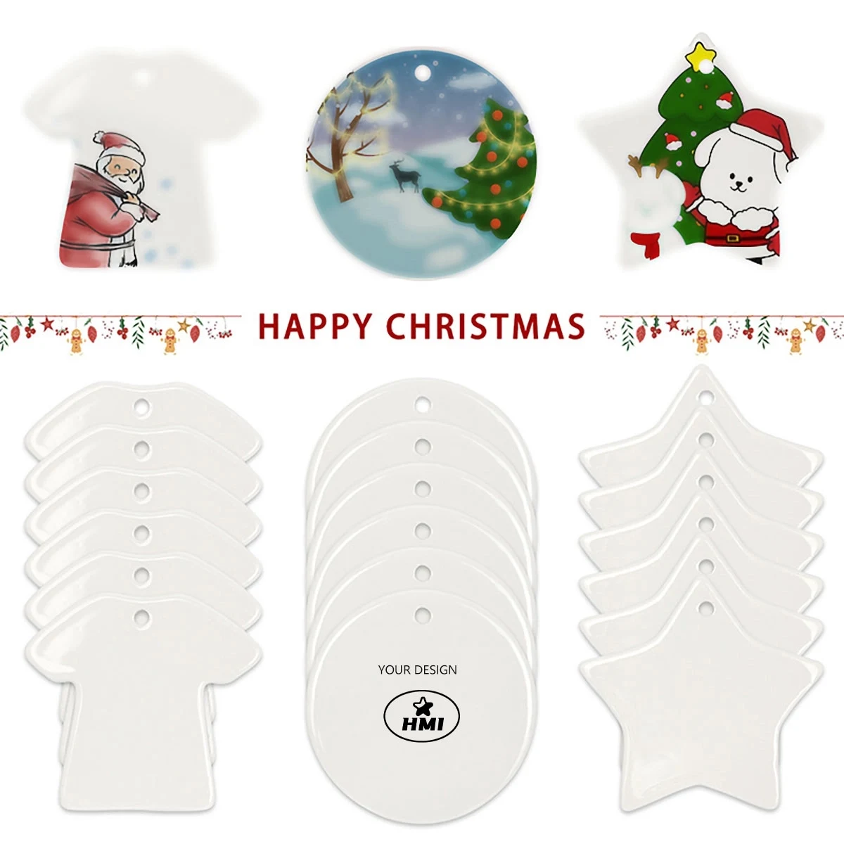 Full-Color Sublimation Ceramic Ornament 1