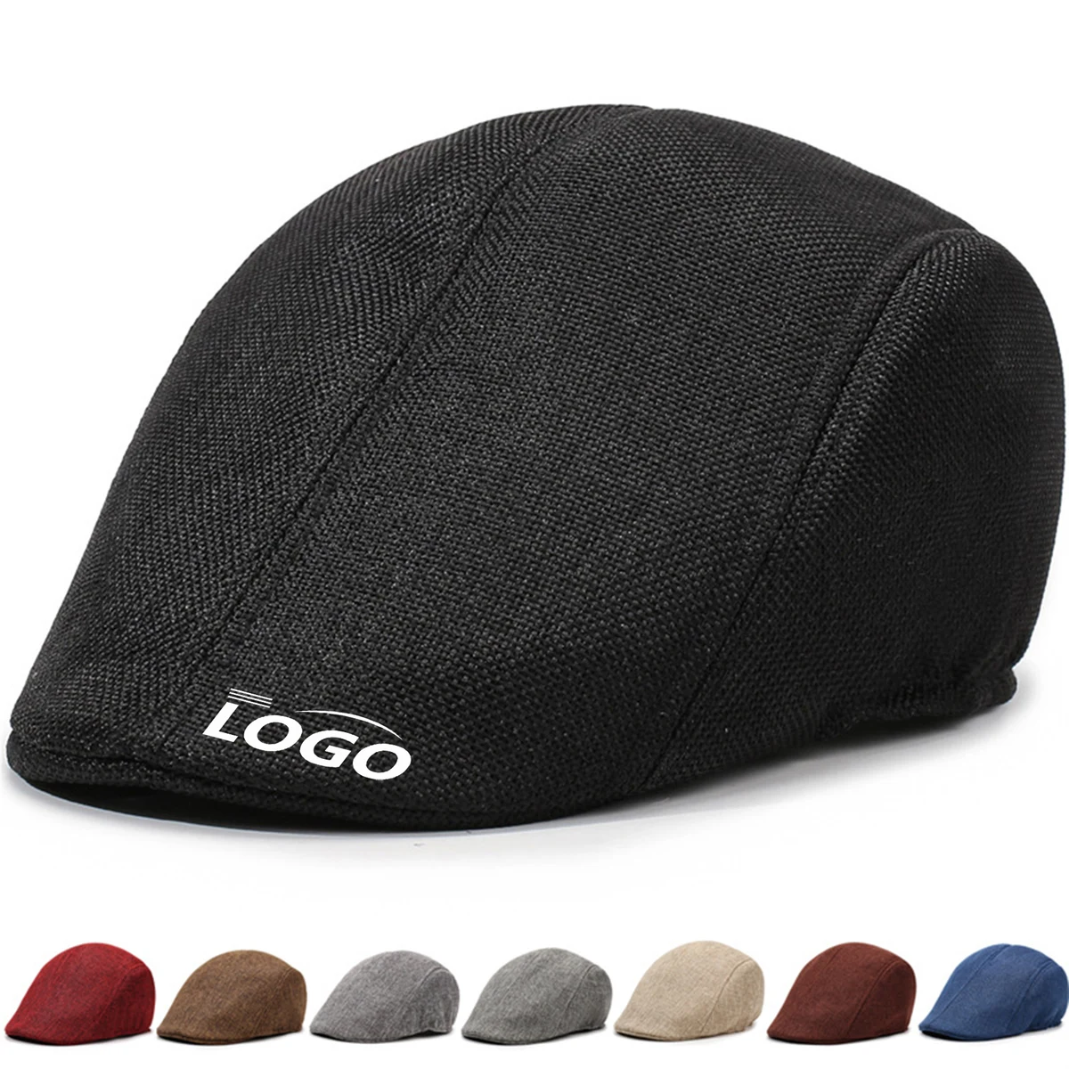 Grandfather's Solid Color Linen Beret 1