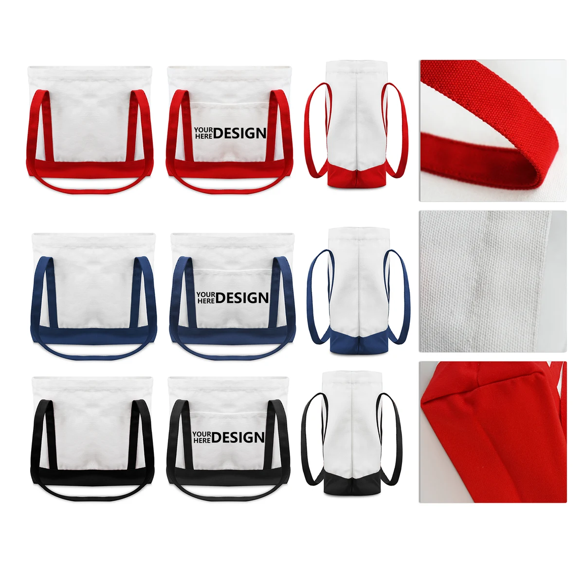 Canvas Patchwork Tote, custom tote bag with logo imprint 1