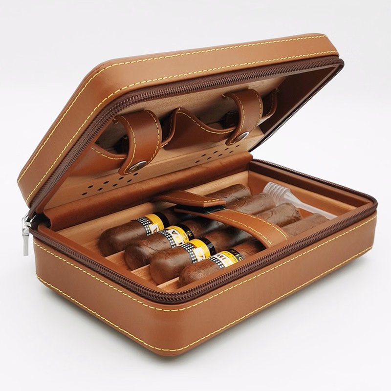 Leather Cigar Travel Humidor