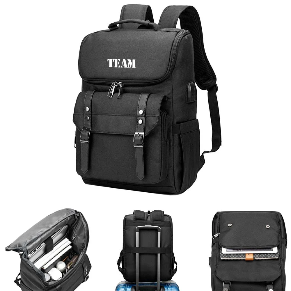 Retro Travel Backpack w/ USB Charging Port 1