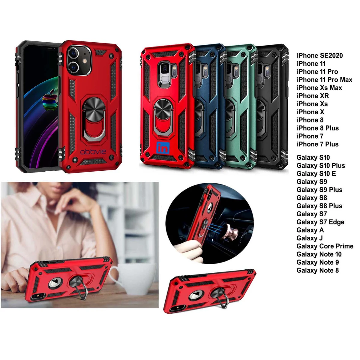 iBank ® Galaxy S25 Ultra Case with Metal Ring Holder Kickstand 1