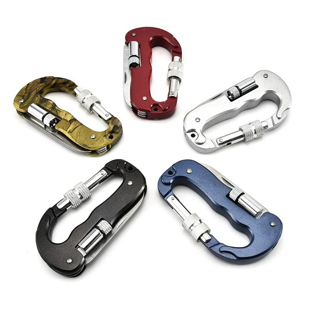 D Type Multi-function Carabiner Knife with Led Light 1