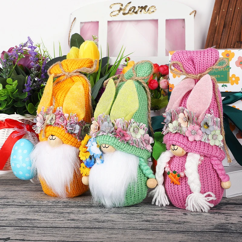 Easter Bunny Gnome Decorative Figurines 1