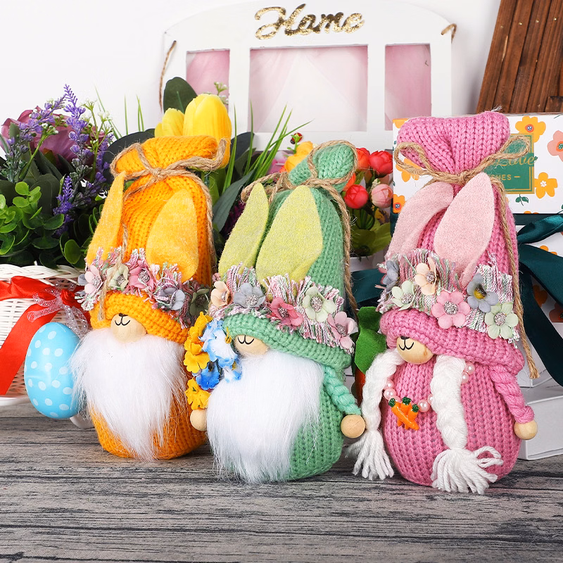 Easter Bunny Gnome Decorative Figurines