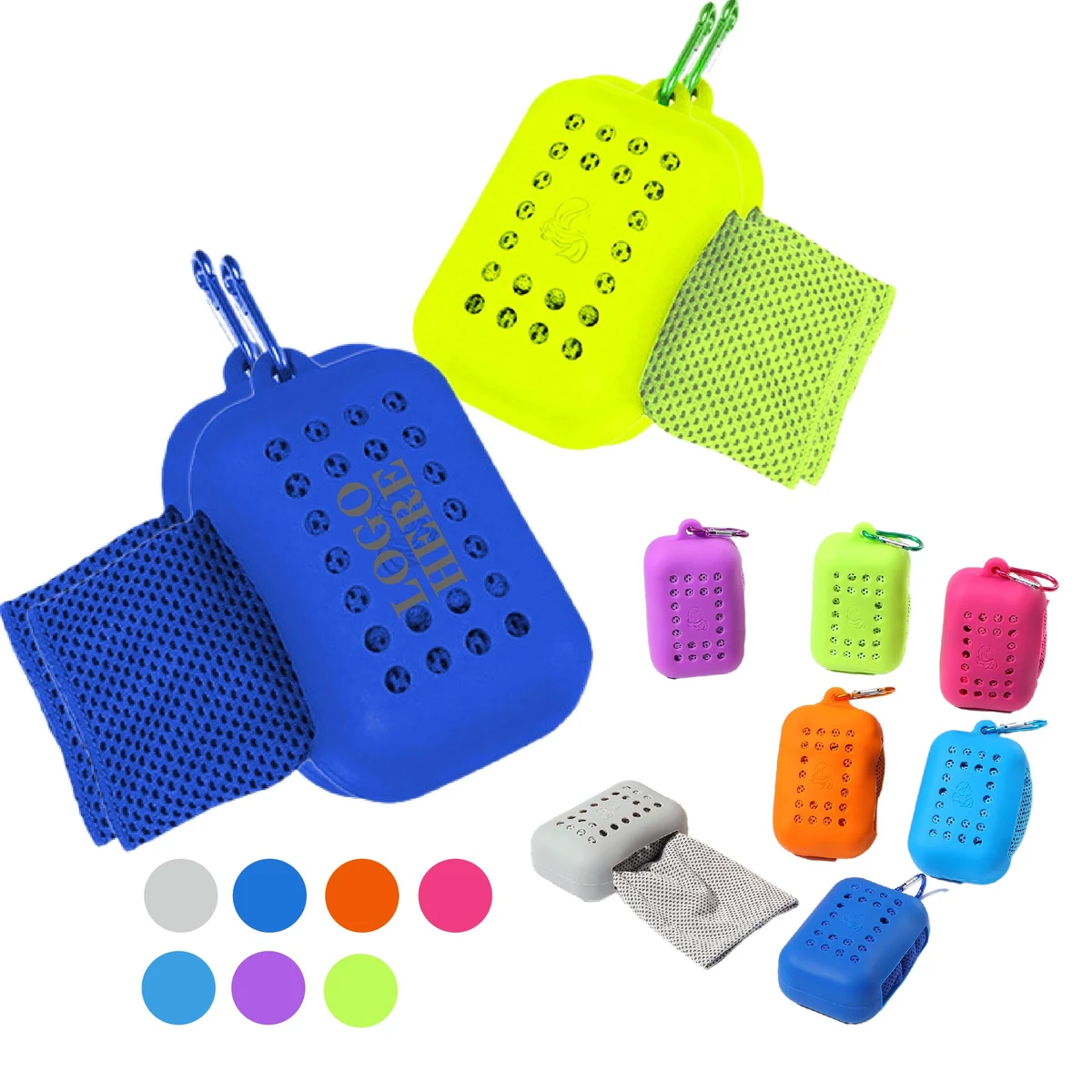 Microfiber Sports Cooling Towel w/ Silicone Case 1