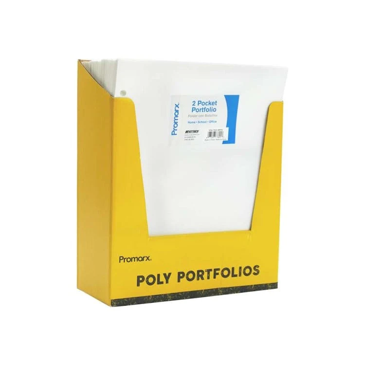 2 Pocket Poly Portfolios - White 1