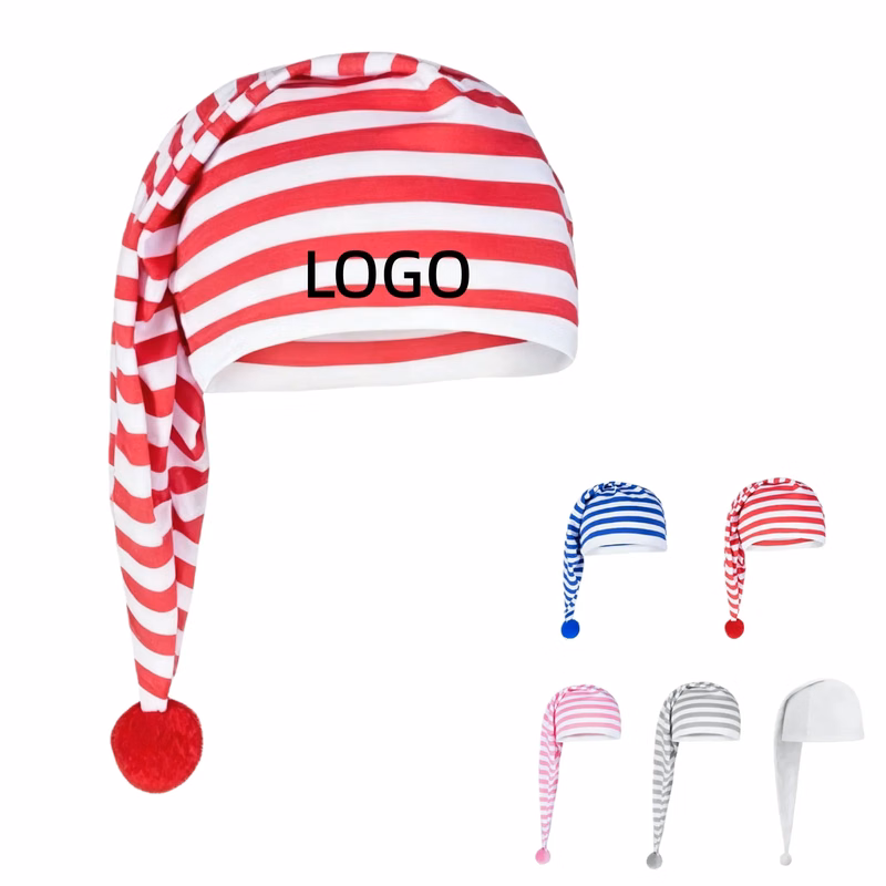 Stocking Cap Elf Santa Hat Christmas Nightcap With Pom Pom