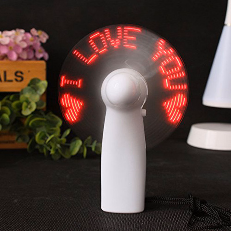 Handheld LED Flashlight message Fan