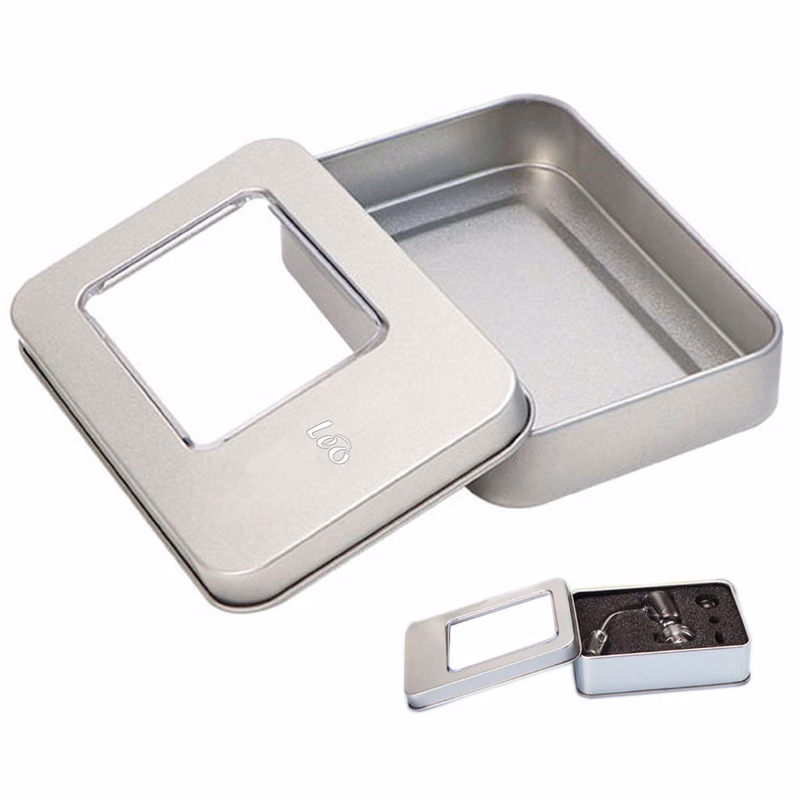 Mini Metal Storage Tin Box w/ Clear Window