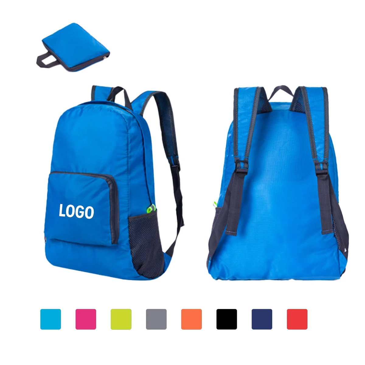 Foldable Ripstop Nylon Backpack With Compact Storage Pouch 1