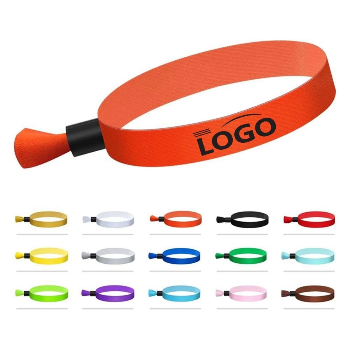 Custom Polyester Event Wristband With Locking Closure 1