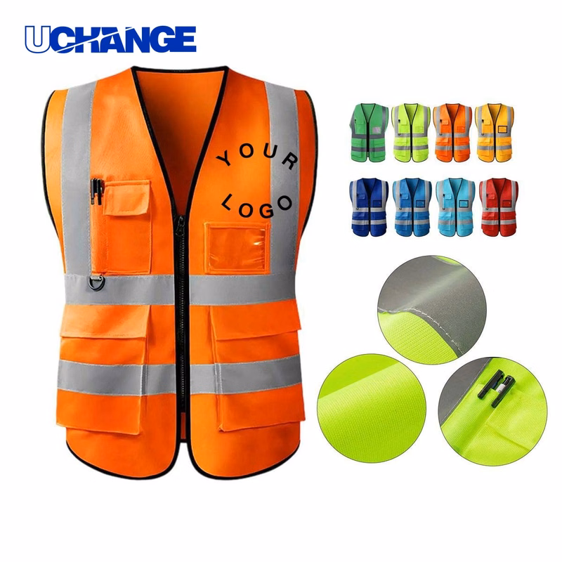 Reflective Safety Vest with Multiple Pockets for Work Use