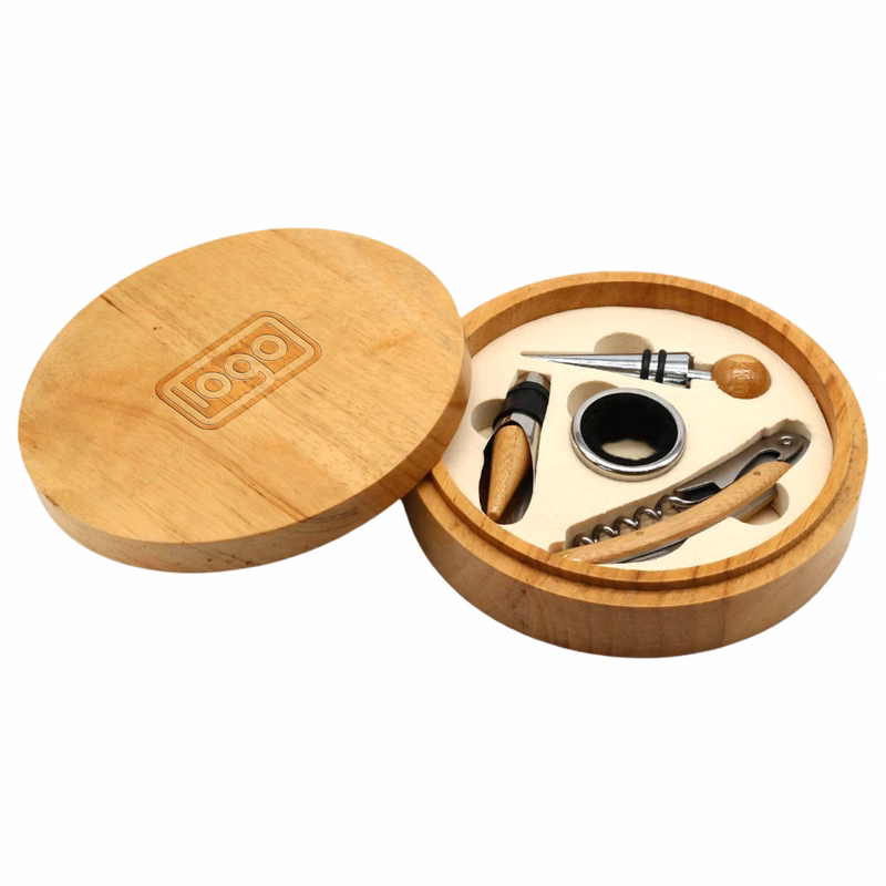 4-Piece Bamboo Wine Tool Set