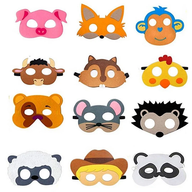 Animal Felt Masks For Kids Jungle Theme Party 1