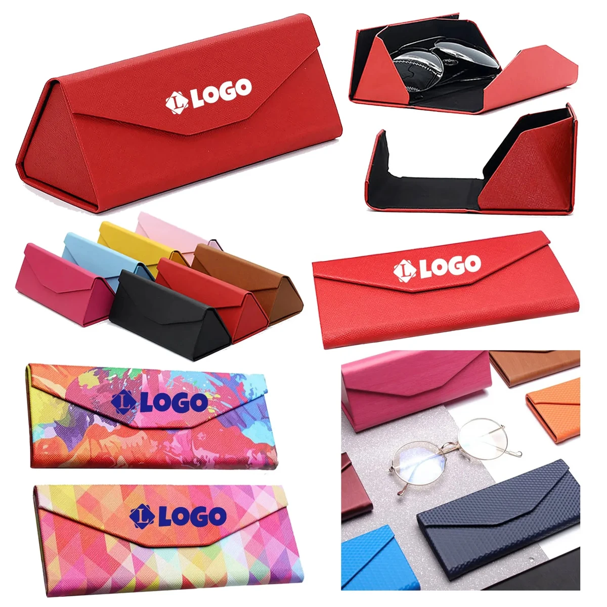 Metal Leather Eyeglass Organizer Case 1
