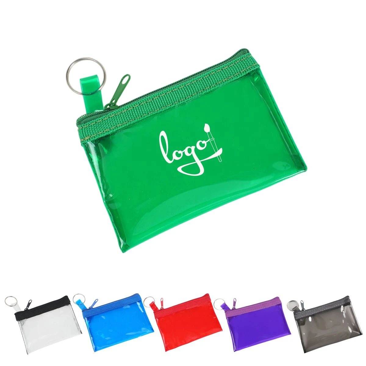 PVC Zipper Coin Pouch with Key Ring 1