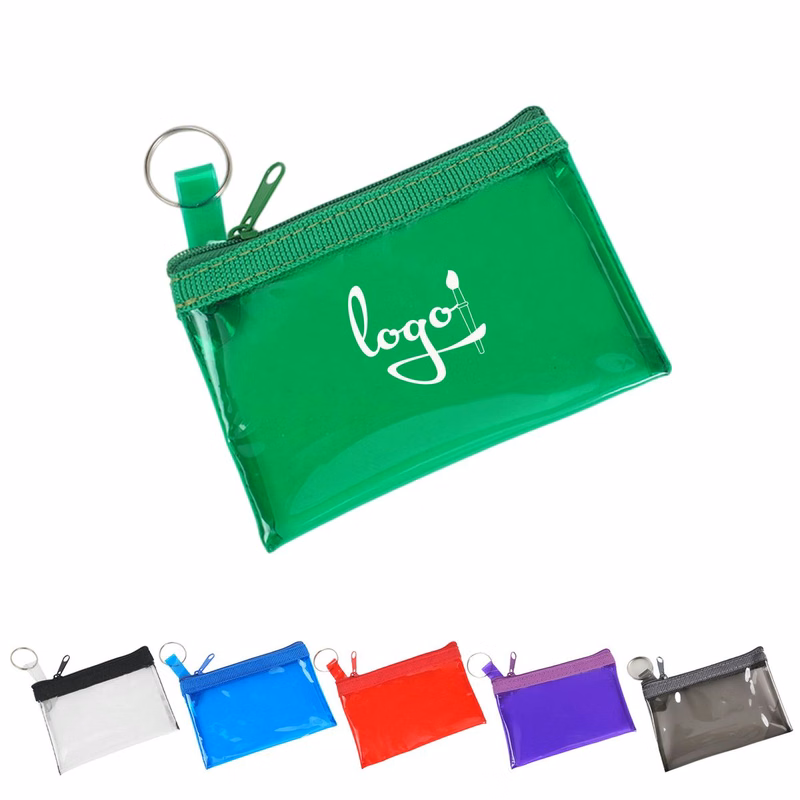 PVC Zipper Coin Pouch with Key Ring