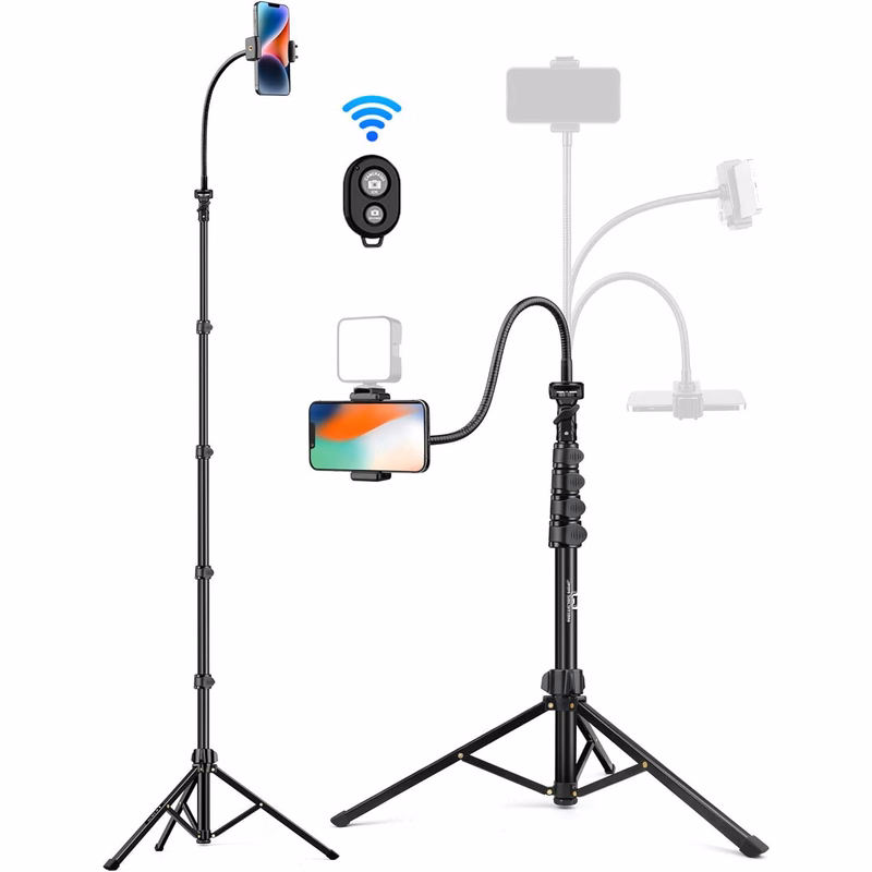 Extendable Gooseneck Tripod w/ 360 Rotating Phone Holder