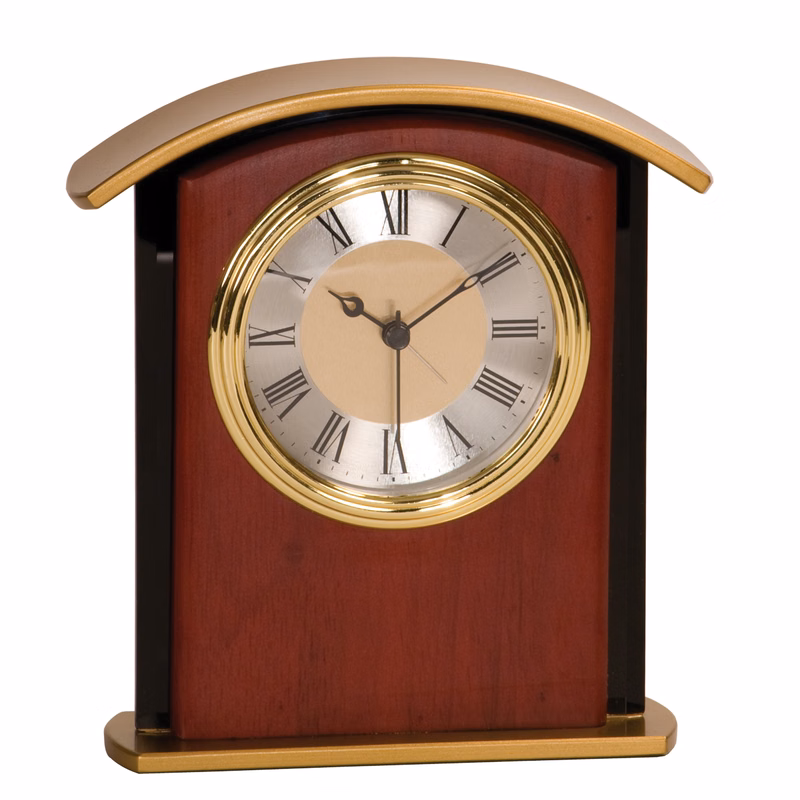 6-1/2" Mahogany Gold-Top Clock