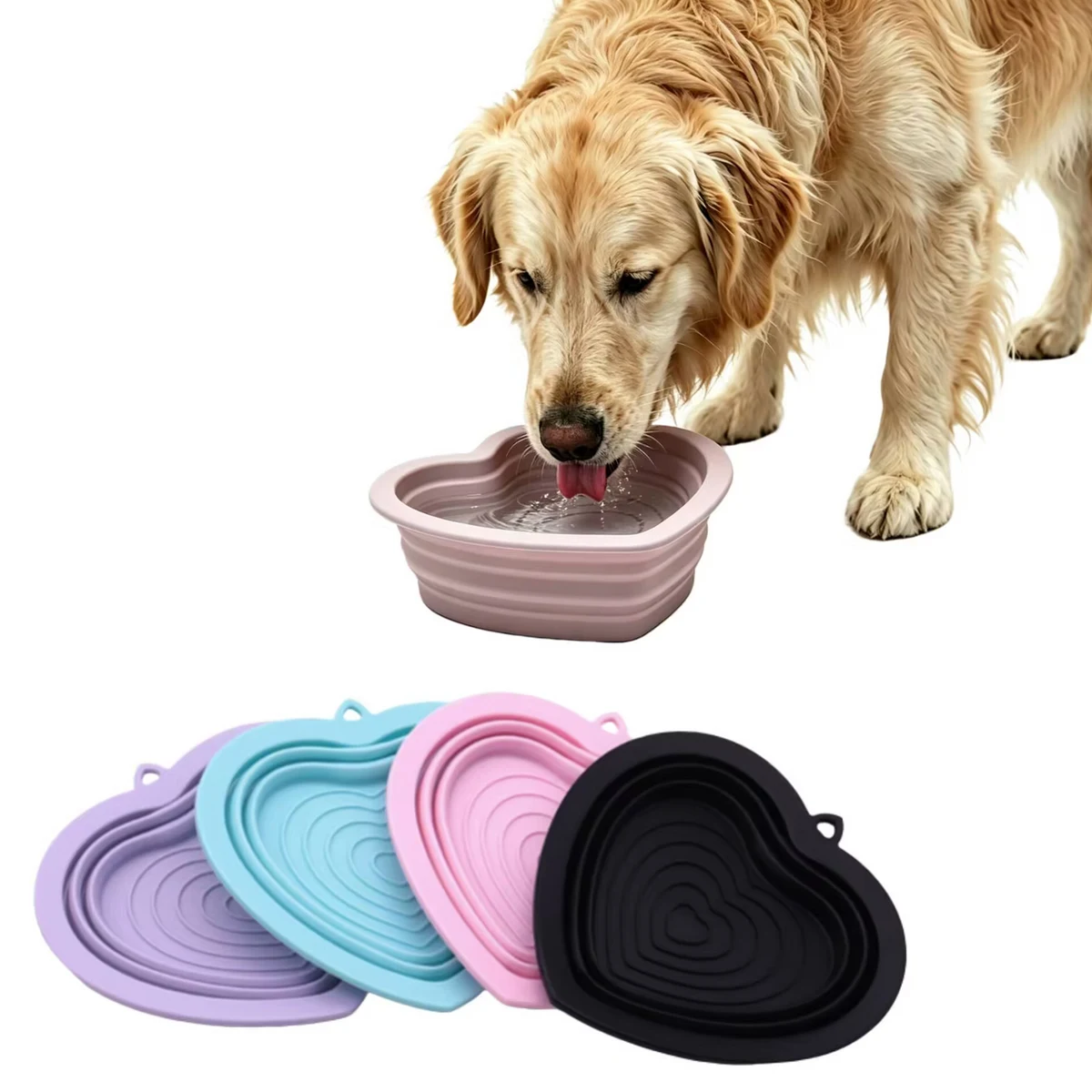 Heart Shaped Collapsible Pet Bowl 1