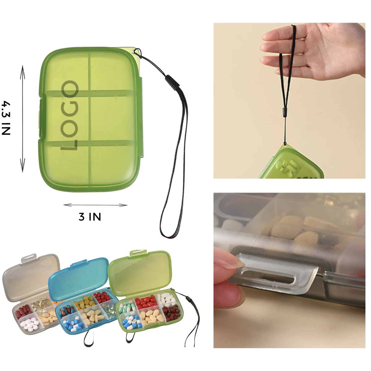 MOQ 10 PCS Organized 6 Compartments Pill Organizer 1