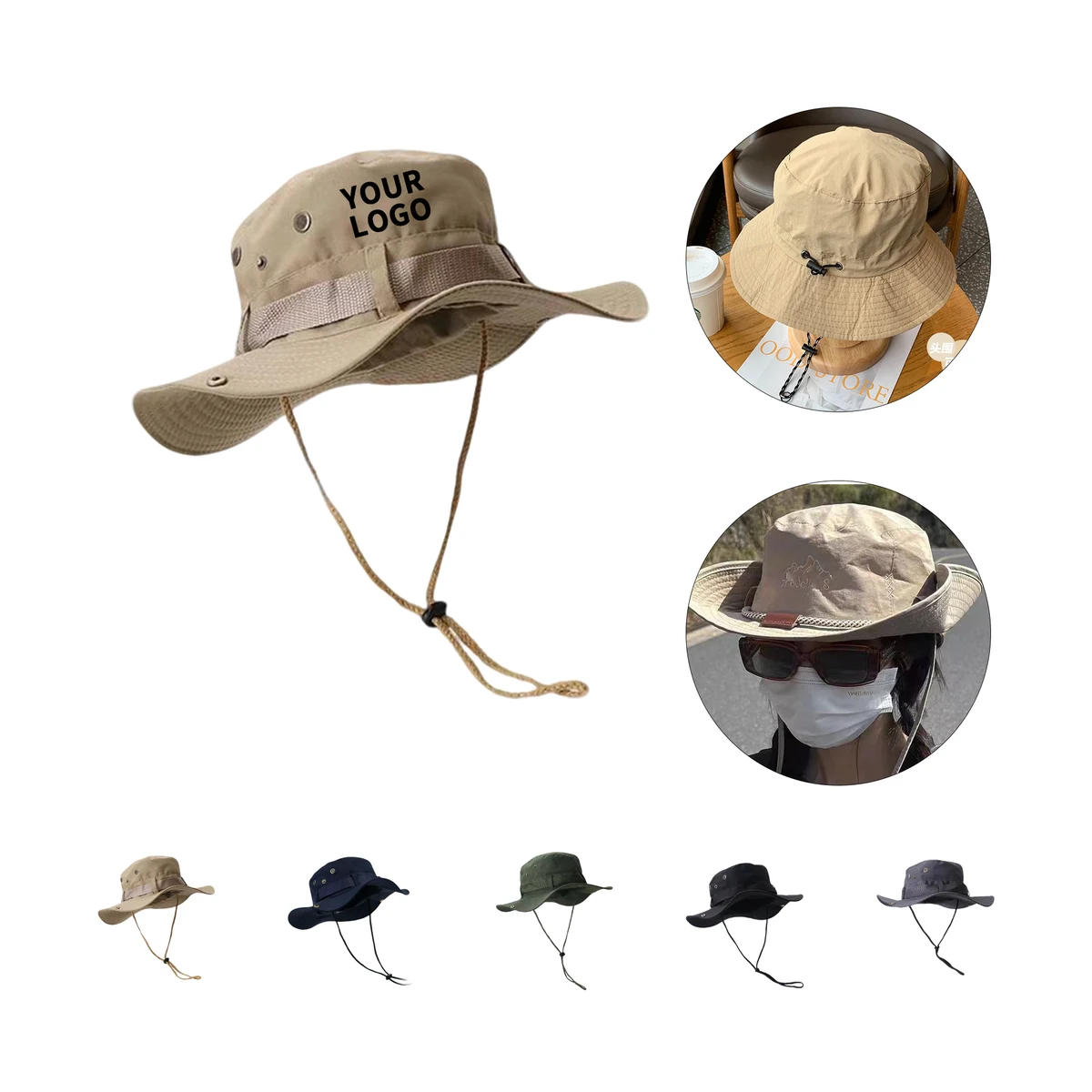 Wide Brim Bucket Hat Adjustable Fit With UV Protection 1
