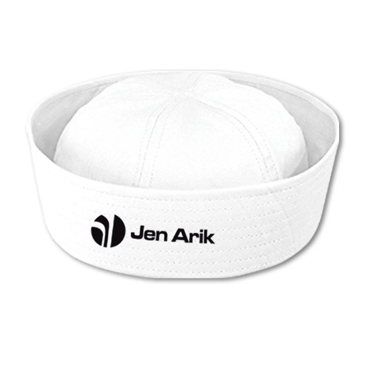 100% White Cotton Sailor Hat with a 1-color direct pad print 1