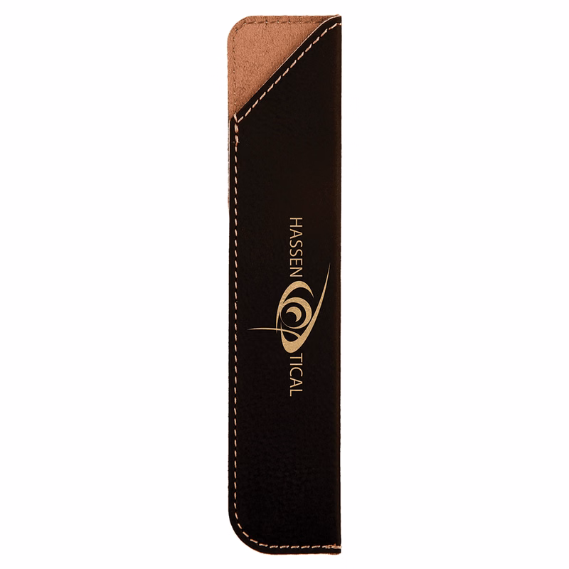 6 1/4" Black/Gold Leatherette Pen Sleeve