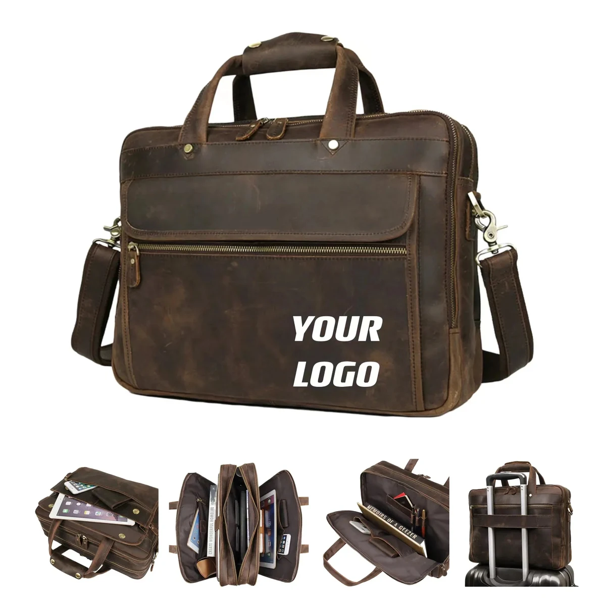 Handmade Vintage Genuine Leather Briefcase 1
