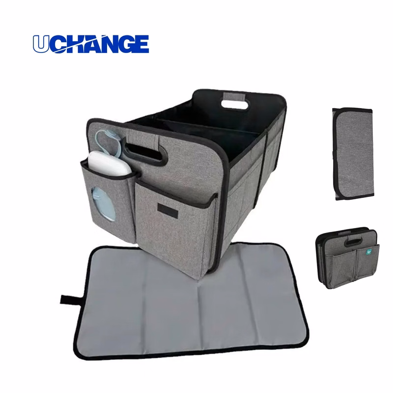 Collapsible Storage Car Trunk Organizer With Changing Mat
