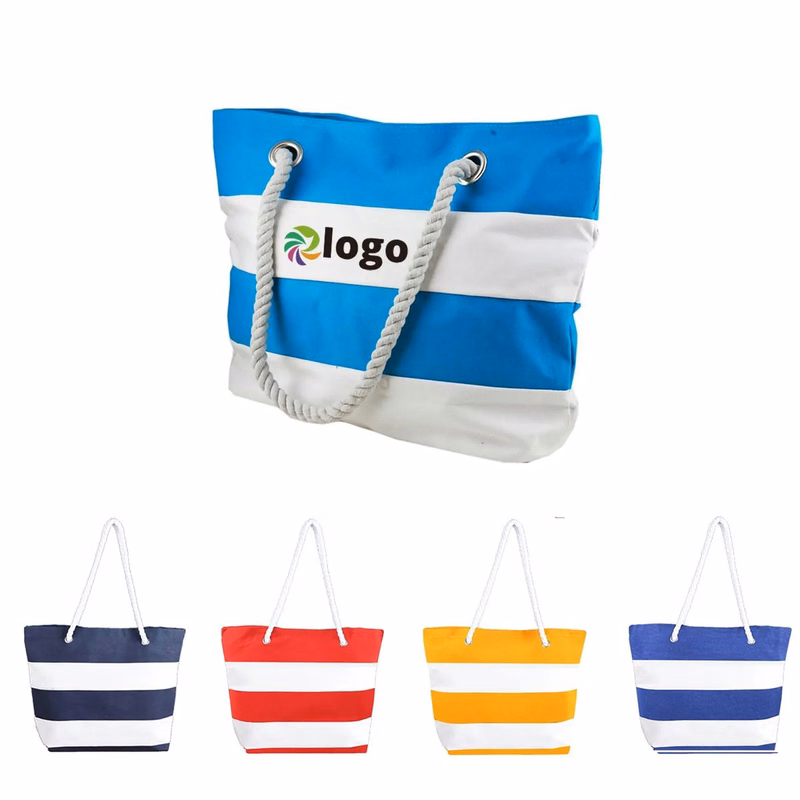 Stripe Canvas Tote Bag