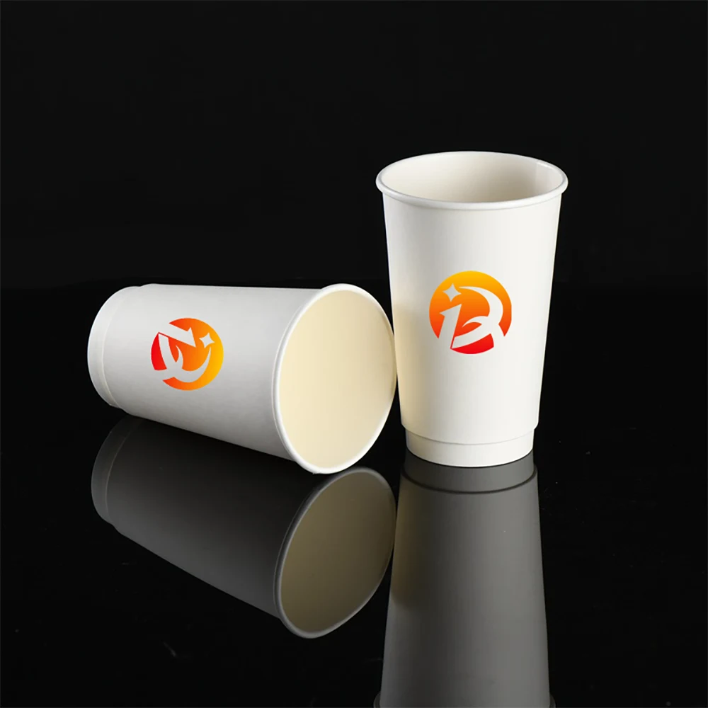 Double layer 16oz paper cup customizable logo 1