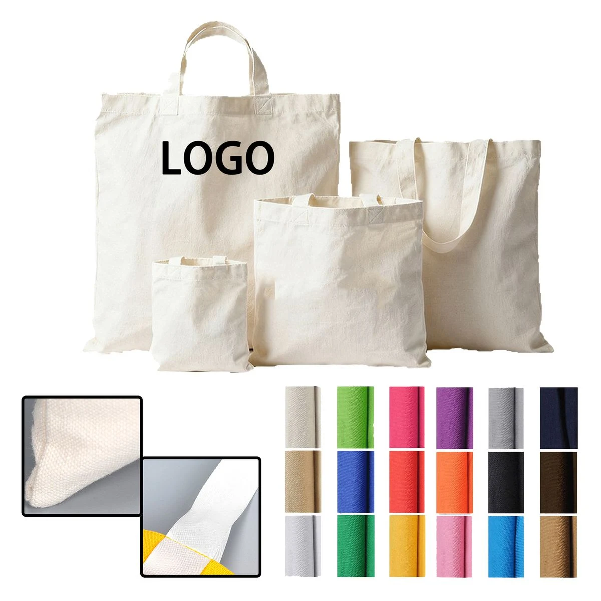 Commuter Cotton Canvas Tote Bag, custom tote bag with logo imprint 1