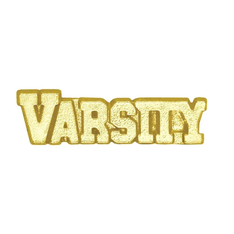 Varsity Bright Gold Chenille Lapel Pin 1