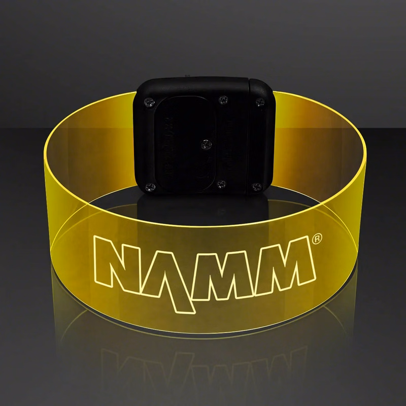 Laser Engraved - Cosmic Yellow LED Magnetic Clasp Bracelets