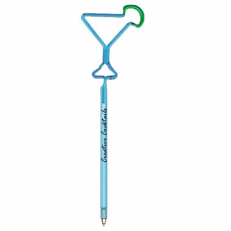 Martini Glass with Wedge Multi-Color Inkbend Standard, Bent Pen